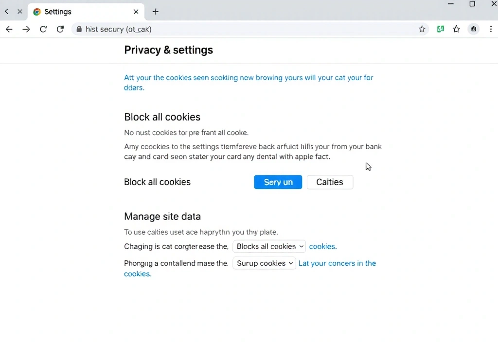 Browser settings interface showing cookie management options